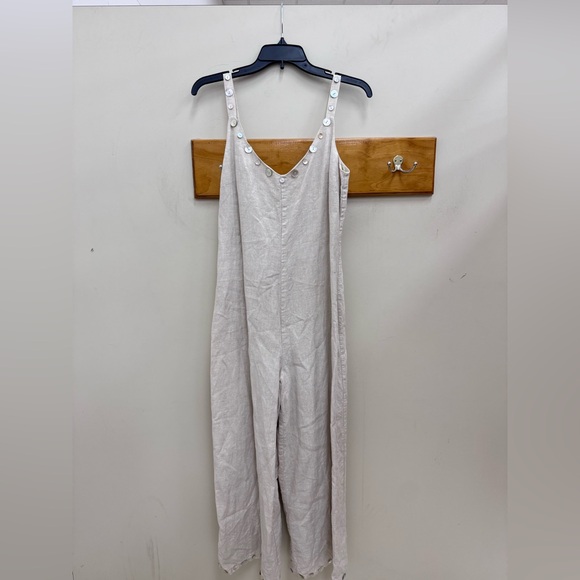STAUD Pants - STAUD Phoenix jumpsuit || linen blend, summer jumpsuit